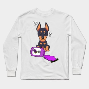 Naughty Alsatian Spills a jar of grape jam! Long Sleeve T-Shirt